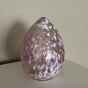 Elegant Pink and White Glass Art Piece (Easter decoration)